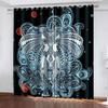 3D Children's Room Blackout Curtains, 150 x 166 cm, Abstract Elephant Design, Polyester, Grommet Top, Set of 2 view 1