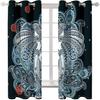 3D Children's Room Blackout Curtains, 150 x 166 cm, Abstract Elephant Design, Polyester, Grommet Top, Set of 2 view 2