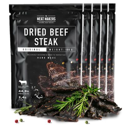 The Meat Makers Beef Jerky Original 500g, Beef Steak, Protein-Rich