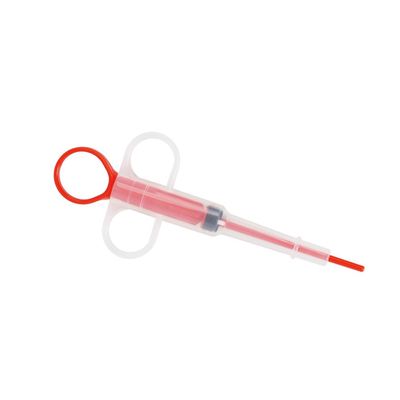 Reusable Pill Dispenser for Pets, Compact Size, No Sharp Edges, for Dogs and Cats, Multi-Purpose Tool, Red