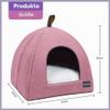 Voarge Cat Cave Bed, Soft Warm Plush Cat Nest with Removable Inner Cushion, Pink L view 4