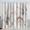 MEVASA 3D Fox & Rabbit Blackout Curtains, 2-Piece Set, Cartoon Forest, 183 x 214 cm view 1