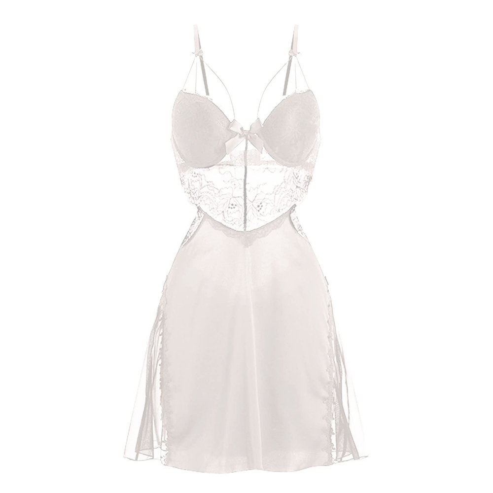 Women's Sexy Nightshirt Chemise with Lace and Adjustable Spaghetti Straps