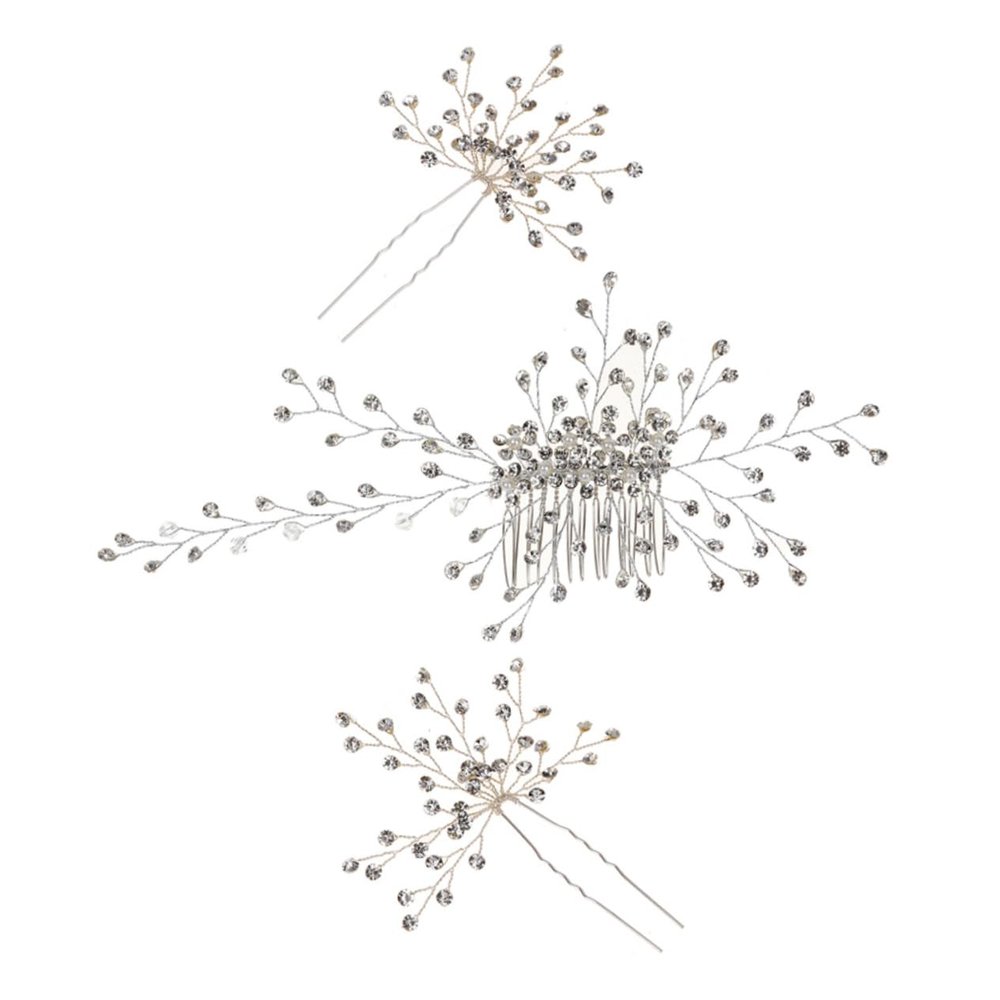 DOITOOL 3-Piece Rhinestone Bridal Hair Accessories Set