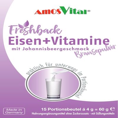 freshback Iron + Vitamins Drink Powder - 15 Sachets, 4 g (1 Pack) - Iron, Vitamin C, Folic Acid, Vitamin B12 - Convenient for On the Go (6)