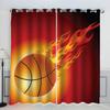 MEVASA 3D Basketball Blackout Curtains, 150 x 166 cm, Polyester, 2 Panels view 1