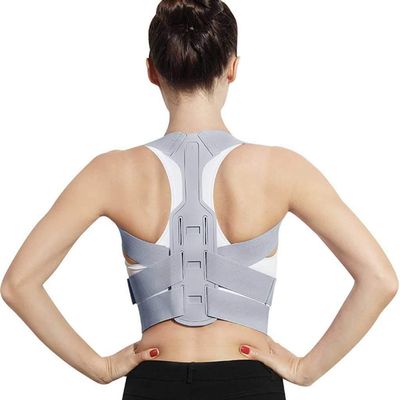 SUNMME Back Support Belt, Adjustable Posture Corrector, Gray, Size L
