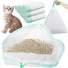 Thenshop Jumbo Cat Litter Box Liners, 91.4 x 45.7 cm, Extra-Large Disposable Drawstring Bags, Green, 60 Count view 1