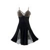 LOSSLO Women's Sexy Floral Nightgown, Short Semi-Sheer Backless Slip Dress view 4