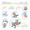 decalmile Animal, Airplane & Hot Air Balloon Wall Stickers view 4