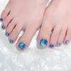 GeRRiT Decorative Nail Stickers, Short Ice-Blue Broken-Flash Design view 2