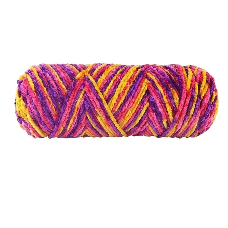 Luxurious Velvet Chenille Wool Yarn Ball for Crafts (Color: 001)