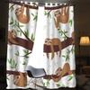 MEVASA 3D Blackout Curtains, 2-Piece Set, Sloth Cartoon Animal Design, 183 x 214 in W x H view 2