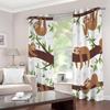 MEVASA 3D Blackout Curtains, 2-Piece Set, Sloth Cartoon Animal Design, 183 x 214 in W x H view 3