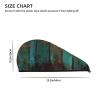 Blue-Green Wood Grain Coral Velvet Absorbent Hair-Drying Cap view 4