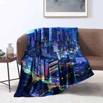 Printed Flannel Blanket, Wonderful World, 80 x 120 cm