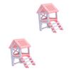 Beaupretty 2-Piece Wooden Hamster House, Play and Sleeping Place for Small Animals, Hideout for Hamsters, Mice, and Dwarf Hamsters, Random Color view 1