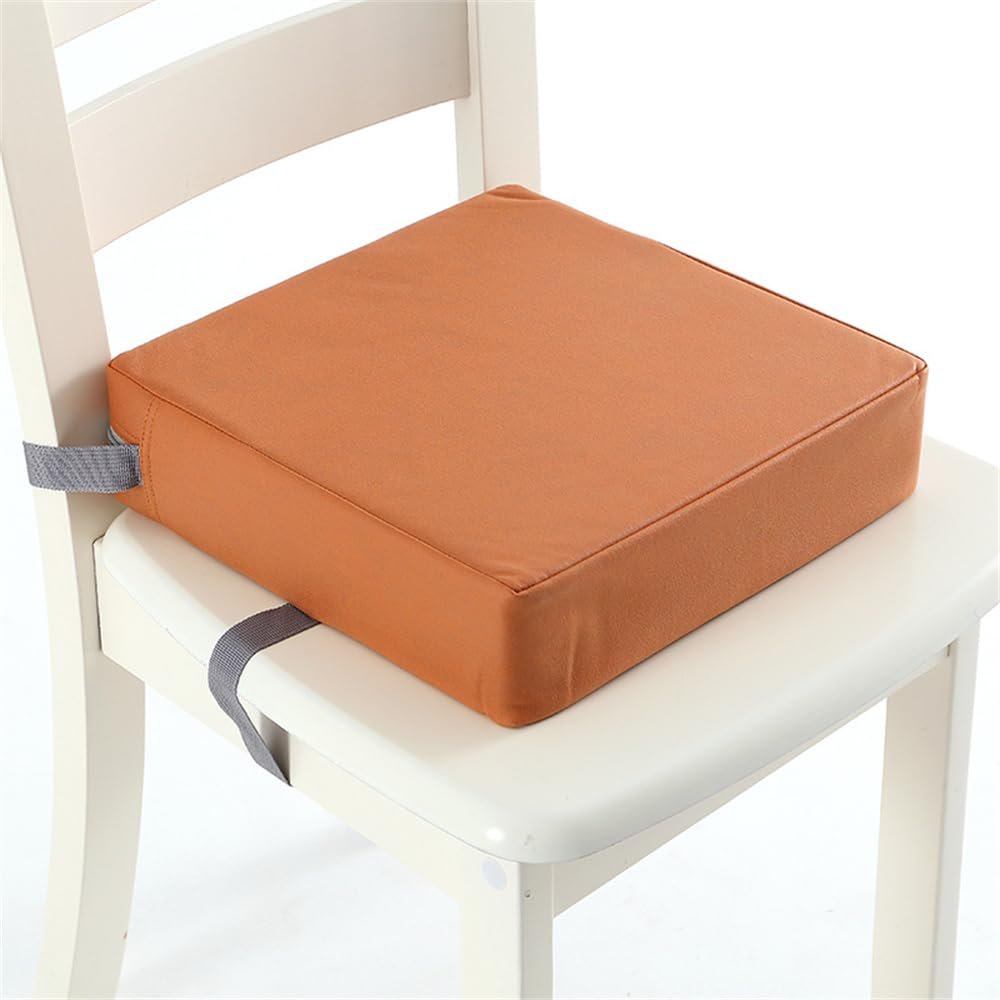 FANSU Kids Square Booster Seat Cushion for Dining Chairs, Removable Waterproof Pad, Orange