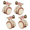 2-Inch Rubber Swivel Casters with Brake for Furniture, Replacement Crib Furniture, Reversible U-Bracket (20 mm/22 mm), Quiet and Safe, 4-Inch, Load Capacity 60 kg, Bracket Spacing 22 mm (Color: Univ view 1