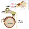 2-Inch Rubber Swivel Casters with Brake for Furniture, Replacement Crib Furniture, Reversible U-Bracket (20 mm/22 mm), Quiet and Safe, 4-Inch, Load Capacity 60 kg, Bracket Spacing 22 mm (Color: Univ view 2