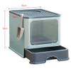 OHMG Cat Litter Box with Lid, Scoop, Pull-Out Tray, 2 Openings, Leak-Resistant Base view 2