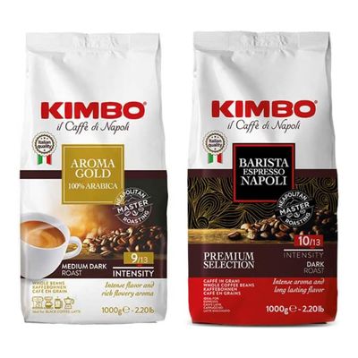 Kimbo Coffee Bean Tasting Set: Classico, Espresso Napoli & Crema Intensa (ARABICA/ESPRESSO NAPOLI, 2 KG)