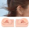 Ghzste 1 Pair Silicone Ear Models, Flexible, Soft, Reusable, Artificial Human Skin, Silicone Piercing Models (Light Beige) view 4