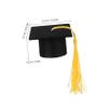 HEMOTON 10-Piece Mini Graduation Cap Cake Decorations with Yellow Tassels view 2