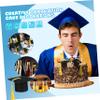 HEMOTON 10-Piece Mini Graduation Cap Cake Decorations with Yellow Tassels view 3