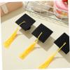 HEMOTON 10-Piece Mini Graduation Cap Cake Decorations with Yellow Tassels view 4