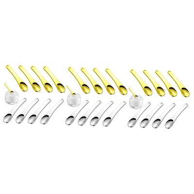 FRCOLOR 24-Piece Metal Spatula Set for Makeup and Skincare