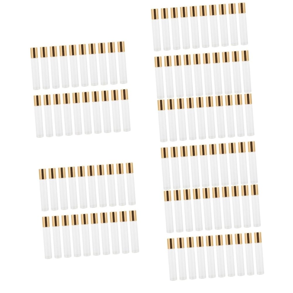 DOITOOL 100-Piece Roll-On Glass Bottles for Essential Oils, Empty Aromatherapy Containers with Gold Caps