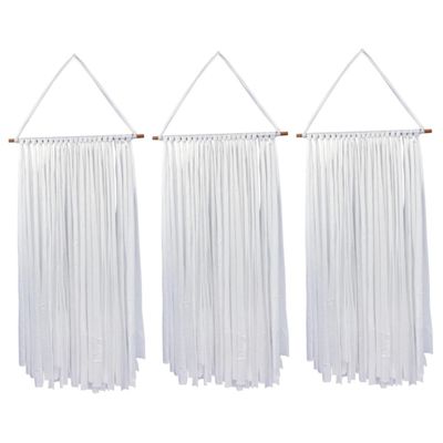 Toyvian 3-Piece Wooden Hair Clip Holders, White