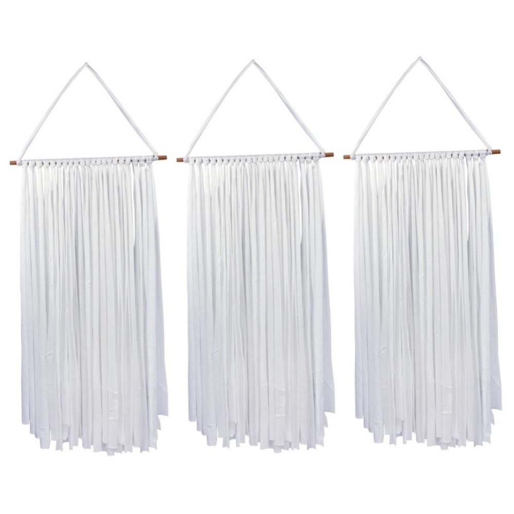 Toyvian 3-Piece Wooden Hair Clip Holders, White