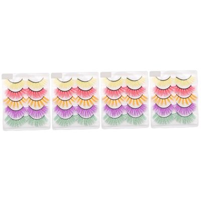 Housoutil 20 Pairs of Colored False Eyelashes, Long Natural-Looking 3D Lashes