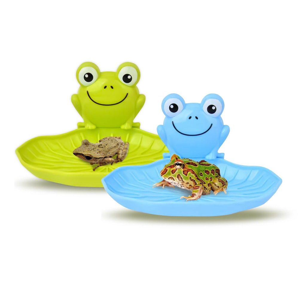 NAUZE 2-Pack Reptile Suction-Cup Feeding Stations, Food and Water Bowls for Geckos and Bearded Dragons