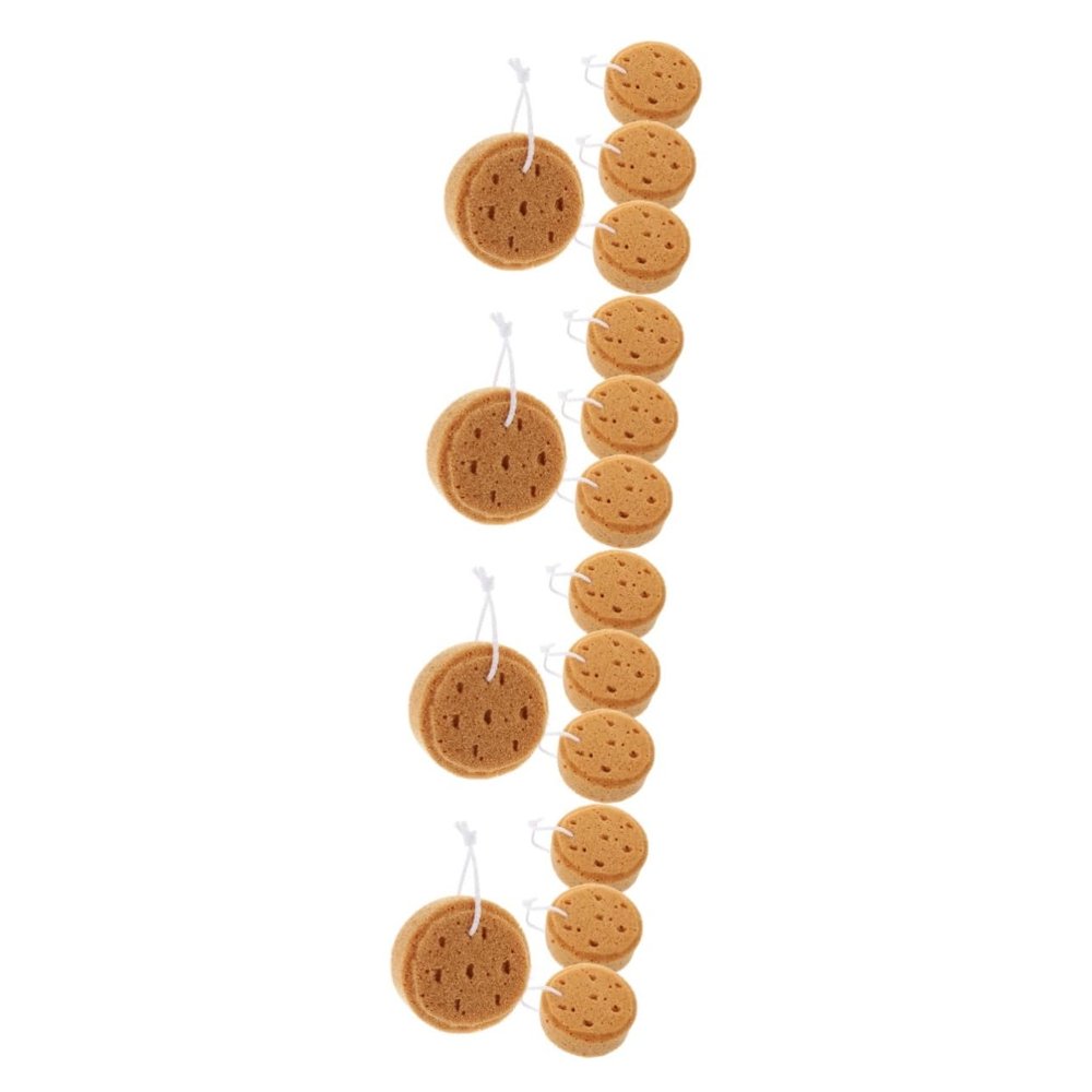 Housoutil 16-Piece Round Bath Sponge Set