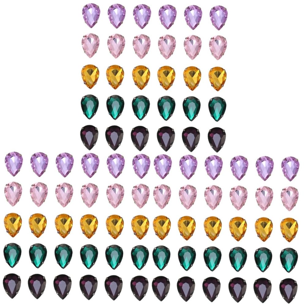 STOBOK 150-Piece Teardrop Crystal Claw Rhinestones, Mixed Colors