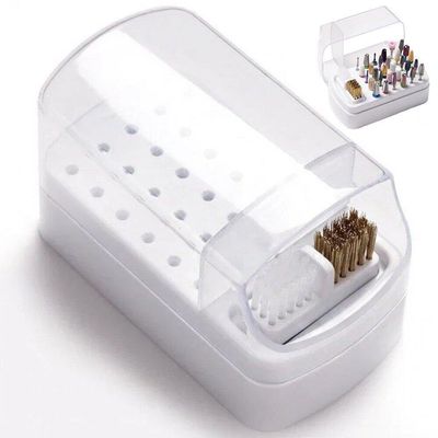 2-in-1 Nail Drill Bit Holder, 30-Hole Dustproof Case