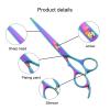Professional Hair Cutting and Thinning Scissors Set for Pet Grooming (Flat Color-Cut) view 3