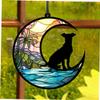 OUNONA Decorative Acrylic Dog and Moon Window Hanger view 2