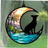 OUNONA Decorative Acrylic Dog and Moon Window Hanger view 4