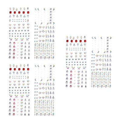 Beavorty 18-Sheet Glitter Face and Body Gems, Self-Adhesive Rhinestone Stickers for Eyes, Face and Nails