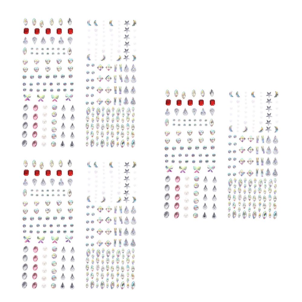 Beavorty 18-Sheet Glitter Face and Body Gems, Self-Adhesive Rhinestone Stickers for Eyes, Face and Nails