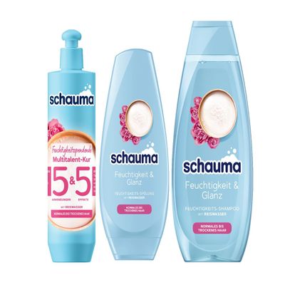 Schauma 5&5 Moisturizing Treatment 300 ml with Schwarzkopf Moisture & Shine Shampoo 400 ml and Conditioner 250 ml