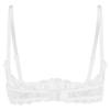 GRRKDFQ Women's See-Through Cutout Lingerie Bra with Open Cups, White, XXL view 2