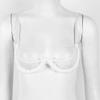 GRRKDFQ Women's See-Through Cutout Lingerie Bra with Open Cups, White, XXL view 3
