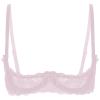 GRRKDFQ Women's Sheer Lace Open-Cup Bra, Pink, L view 1