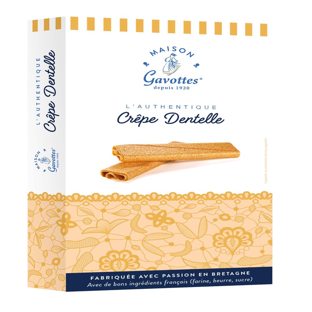 Gavottes Natural Crêpe Dentelle Wafer Rolls, 125 g