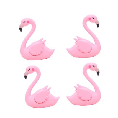 TOPBATHY Pink Flamingo Cake Decorations, 4-Piece Plastic Set